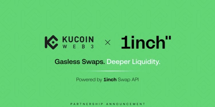 KuCoin Web3 Wallet Adds 1inch API for Gasless RWA Swaps